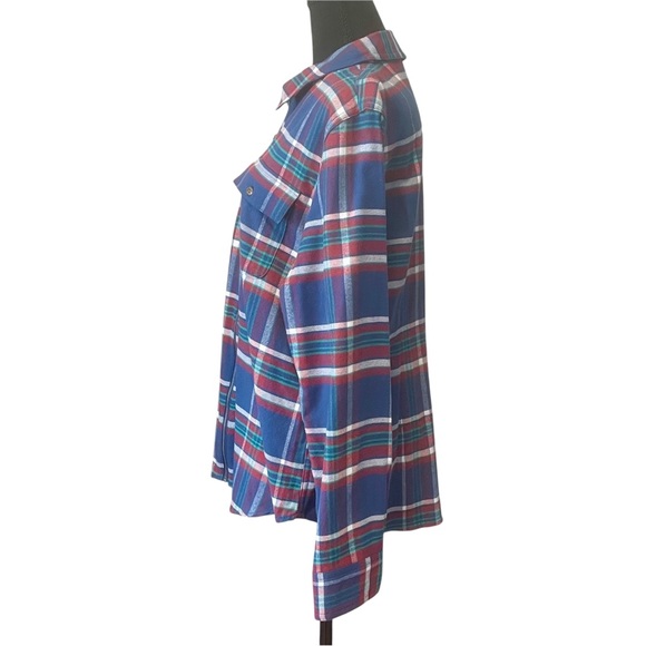 Chaps Size XL Women's 100% Cotton Plaid Zip-Front Long Sleeve Shirt - Picture 5 of 8